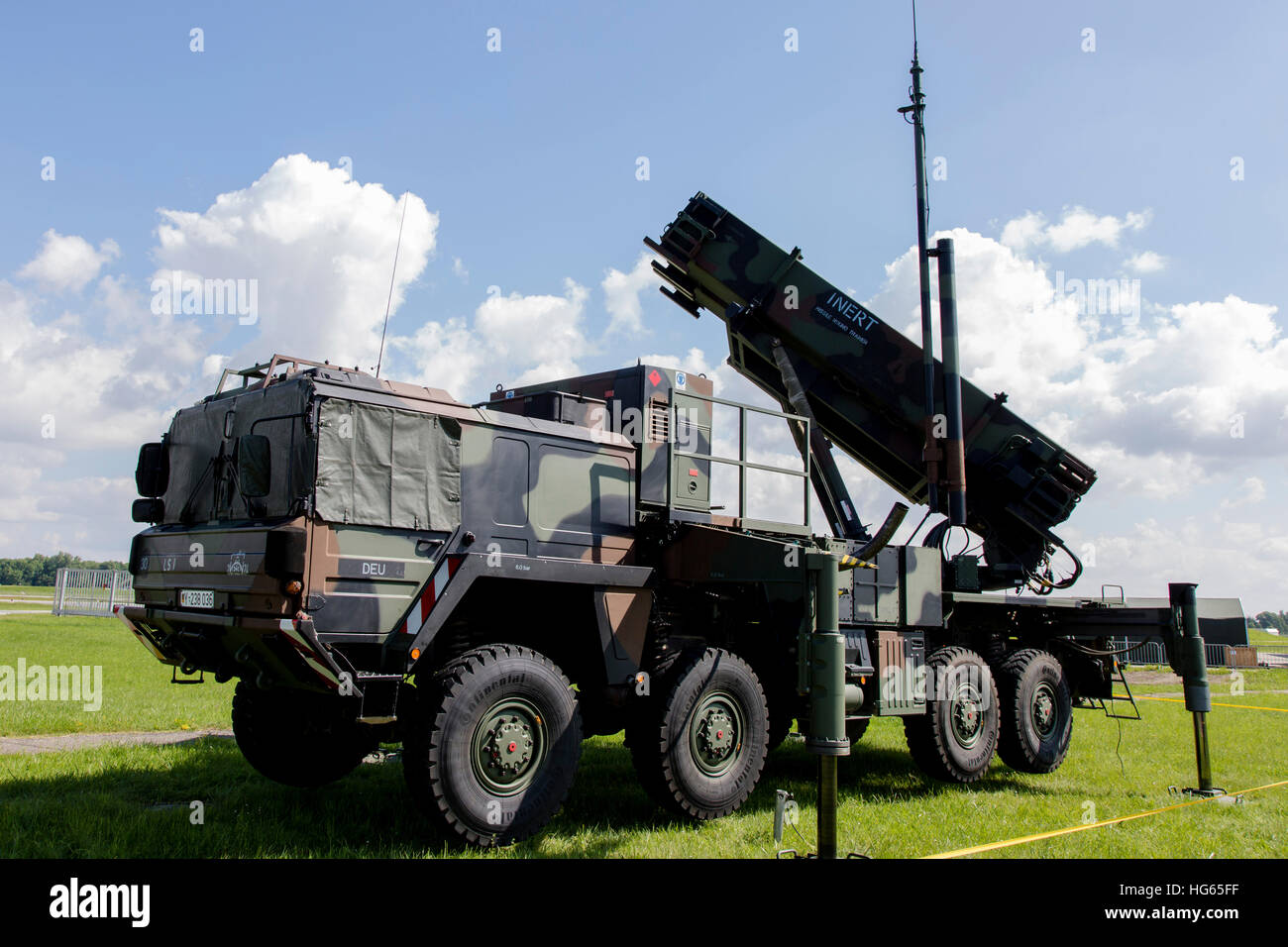 Deutscher Patriot Boden-Luft-Raketen-System, Neuberg, Deutschland. Stockfoto