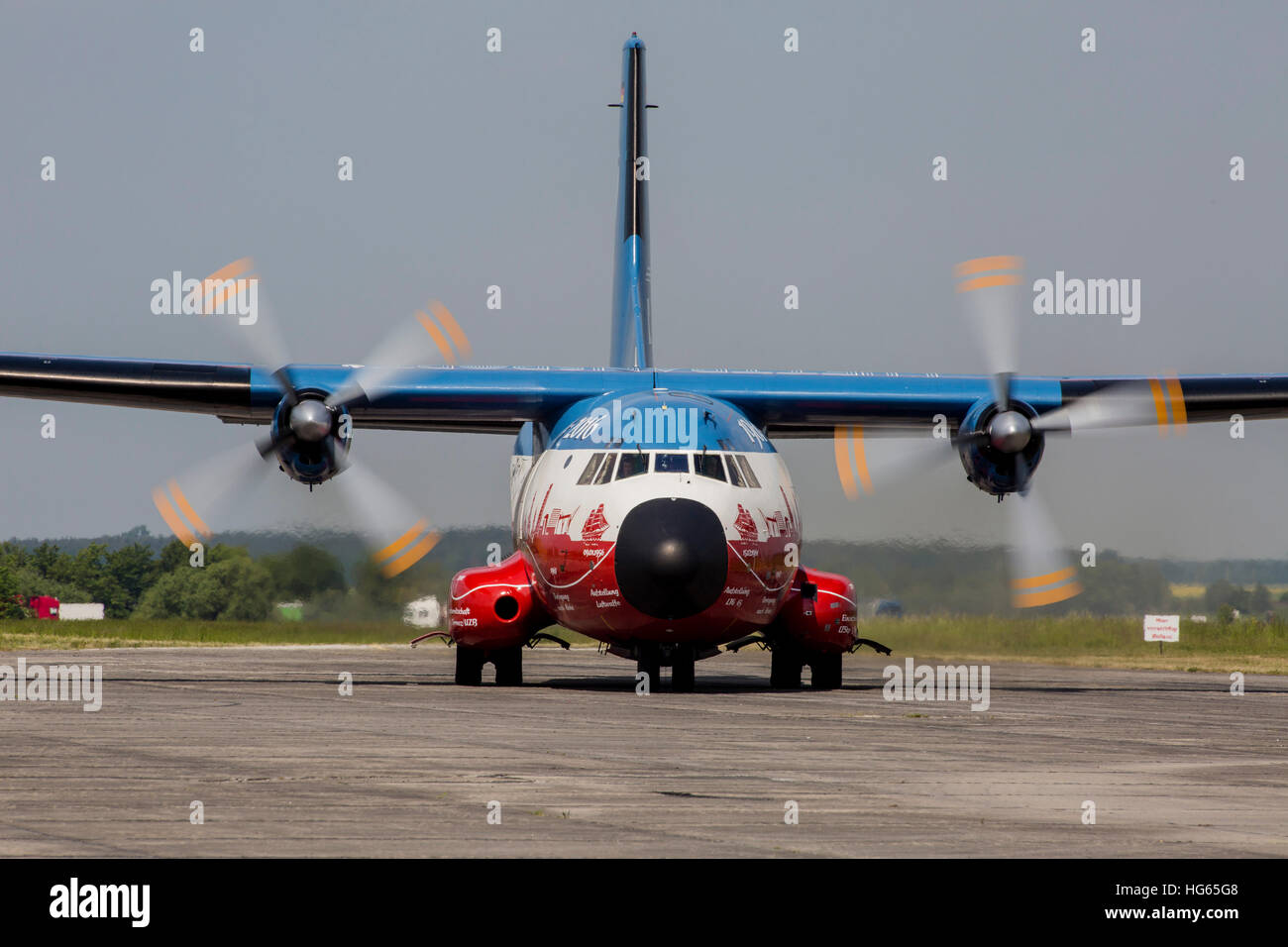 Eine deutsche Luftwaffe Transall C - 160D, Großenhain, Deutschland. Stockfoto