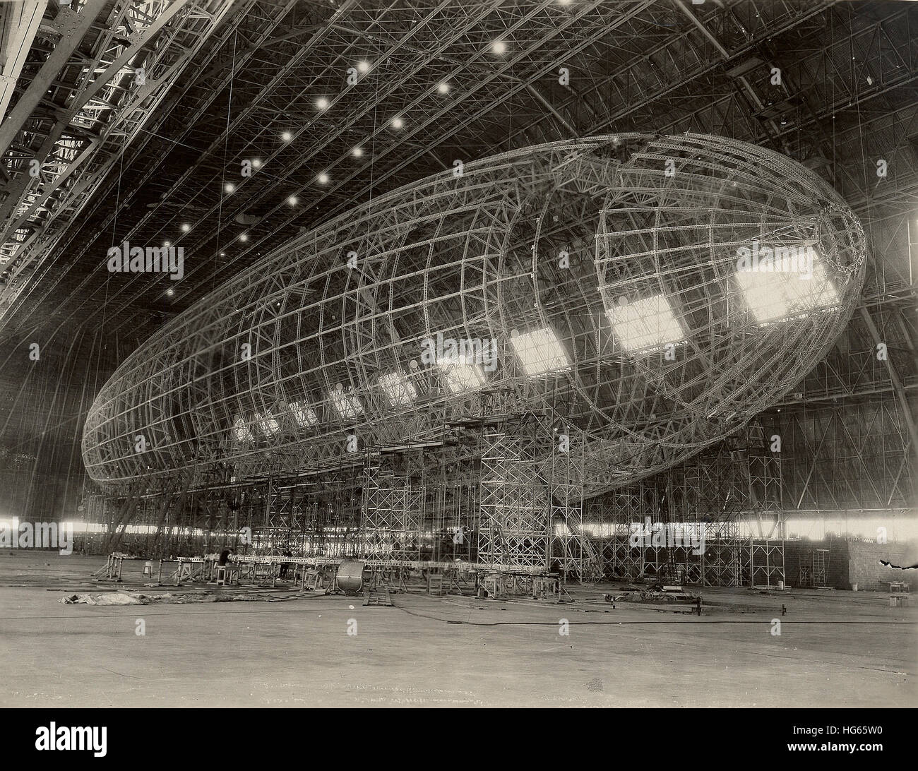 Die Nase des USS Akron befestigt, ca. 1933. Stockfoto