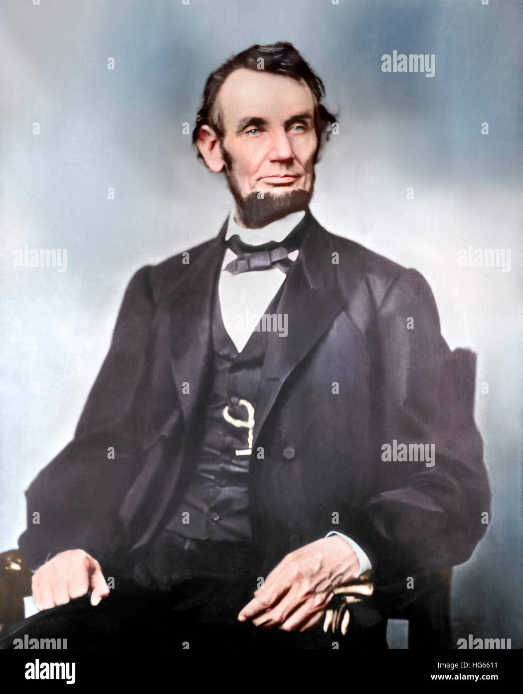 Porträt von Präsident Abraham Lincoln während des amerikanischen Bürgerkrieges. Stockfoto