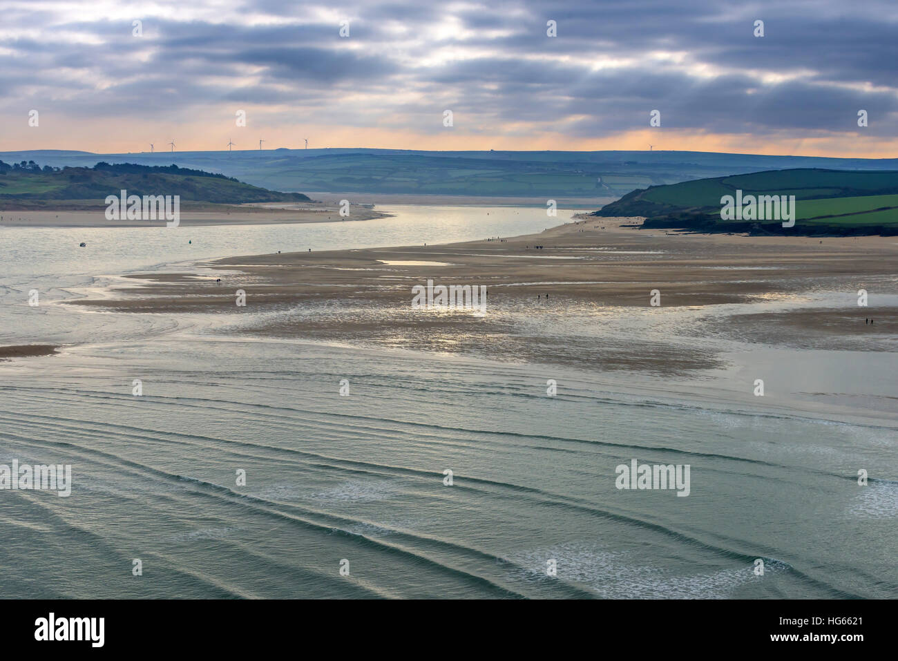 Stepper Point, The Narrows in der Kamel-Mündung in Cornwall Stockfoto