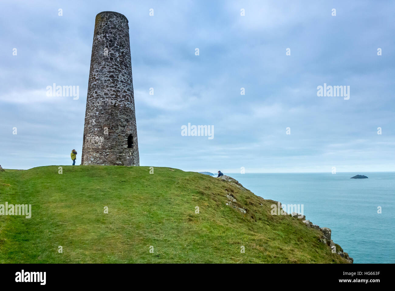Der Turm am Stepper Point in der Nähe von Padstow in Cornwall Stockfoto