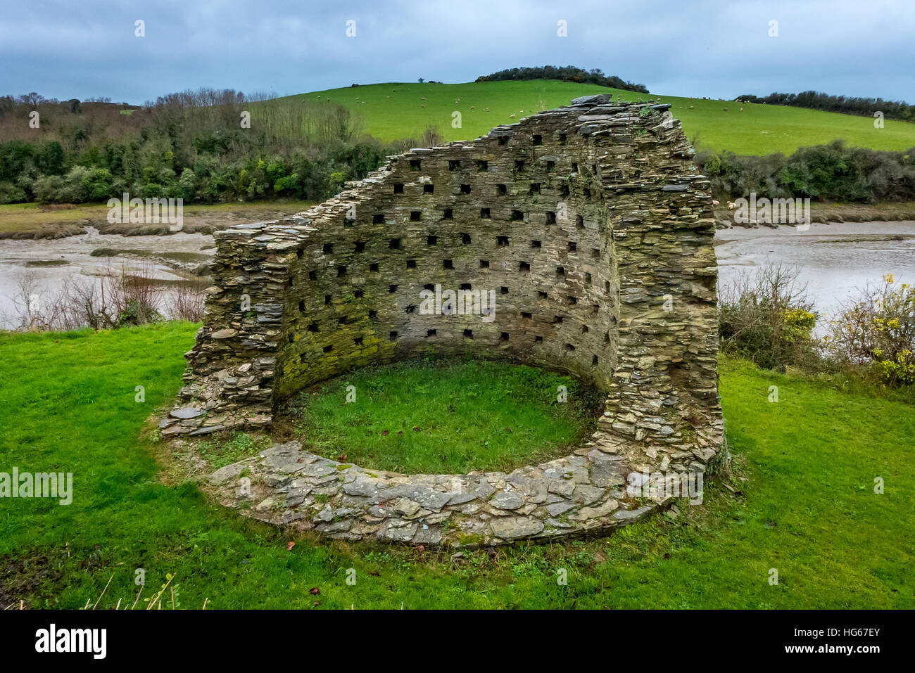 Trevanion Culver-Haus an der Mündung der Kamel in Cornwall Stockfoto