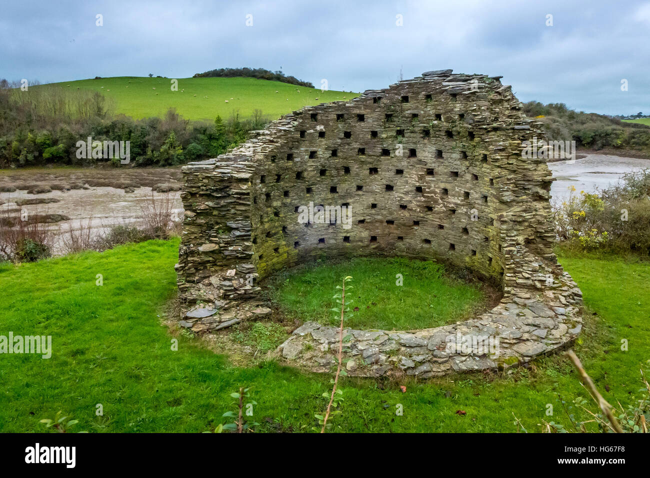 Trevanion Culver-Haus an der Mündung der Kamel in Cornwall Stockfoto