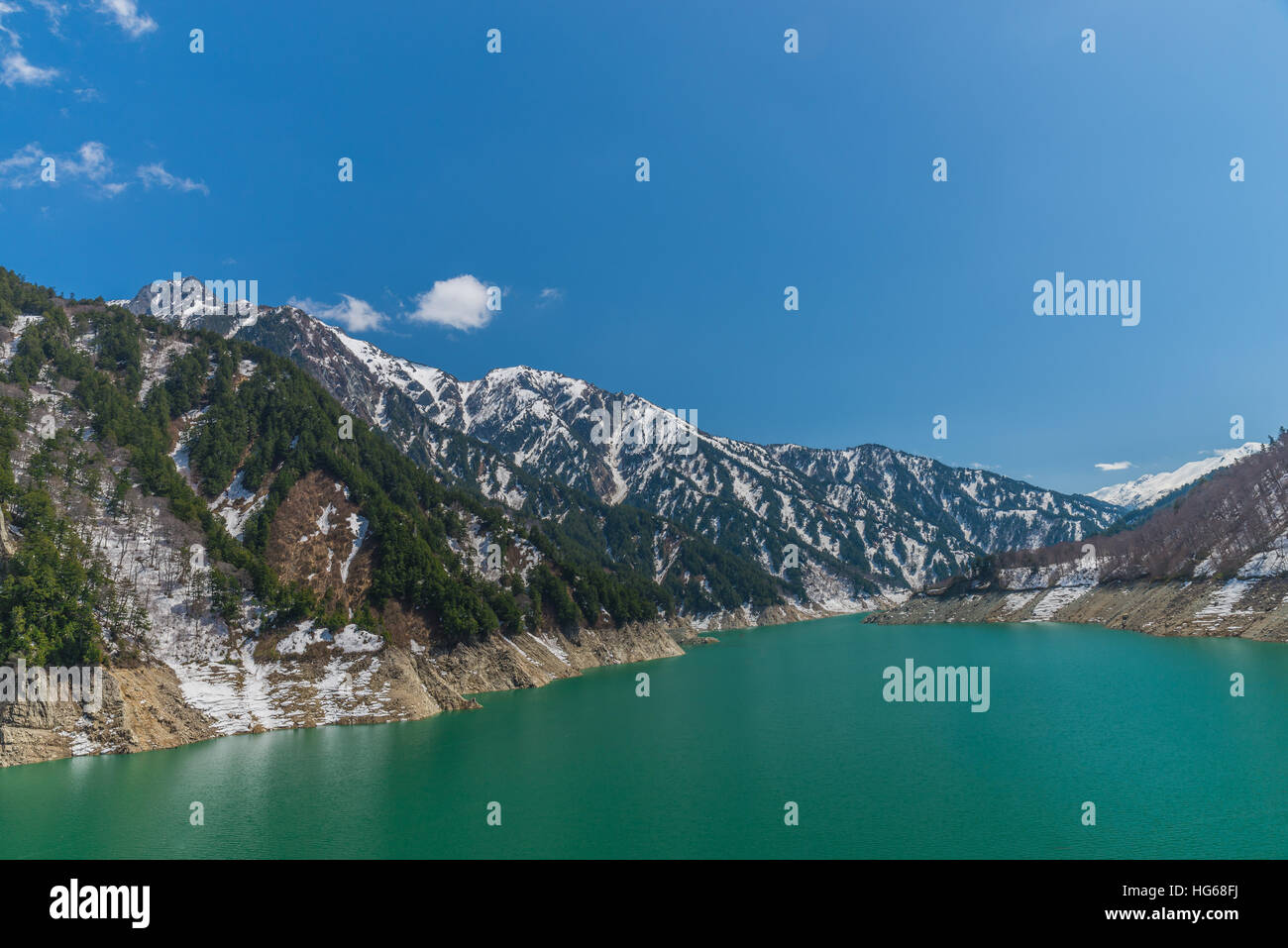 KurobeTalsperre, Tateyama Kurobe Alpine Route, Japan Stockfotografie