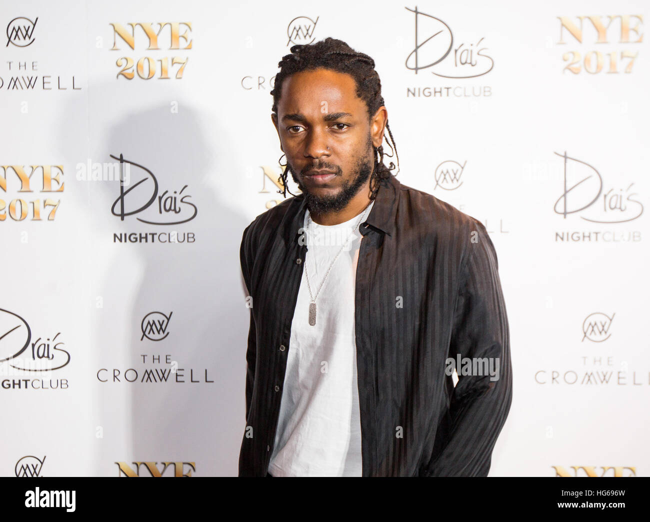 LAS VEGAS, NV - 31. Dezember 2016: *** Haus Abdeckung *** Kendrick Lamar Ringe im Jahr 2017 mit seinem Drai LIVE-Debut im Drai es Nightclub an der Cromwell in Las Vegas, NV am 31. Dezember 2016. Bildnachweis: Erik Kabik Photography / MediaPunch Stockfoto