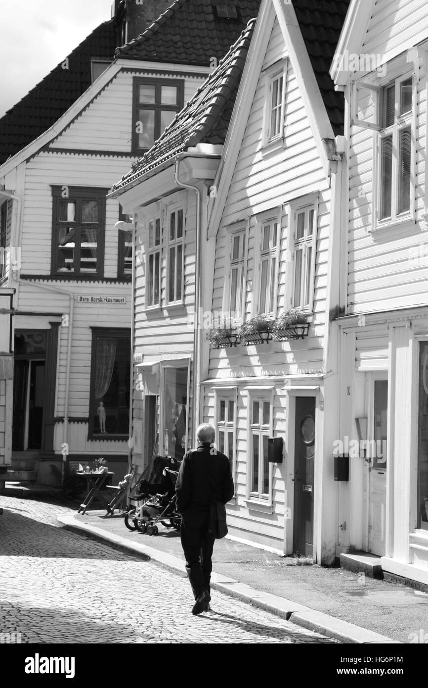 Norwegen-Häuser Stockfoto