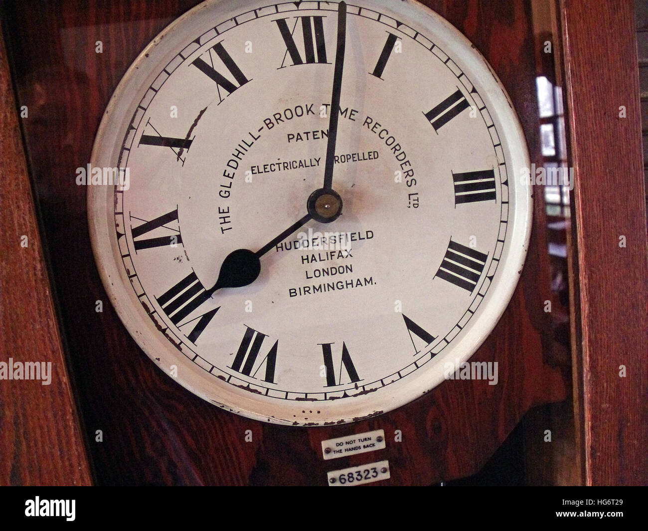 ClockingIn Maschine, Gledhill Brook, Zeit-Recorder Stockfoto