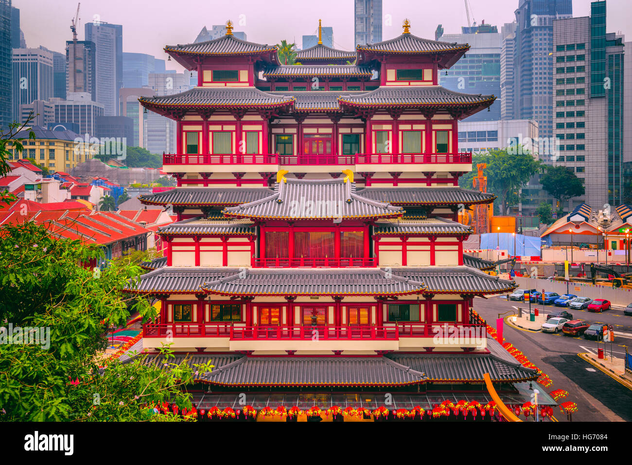 Buddha Tooth Relic Temple in Singapur Stockfoto