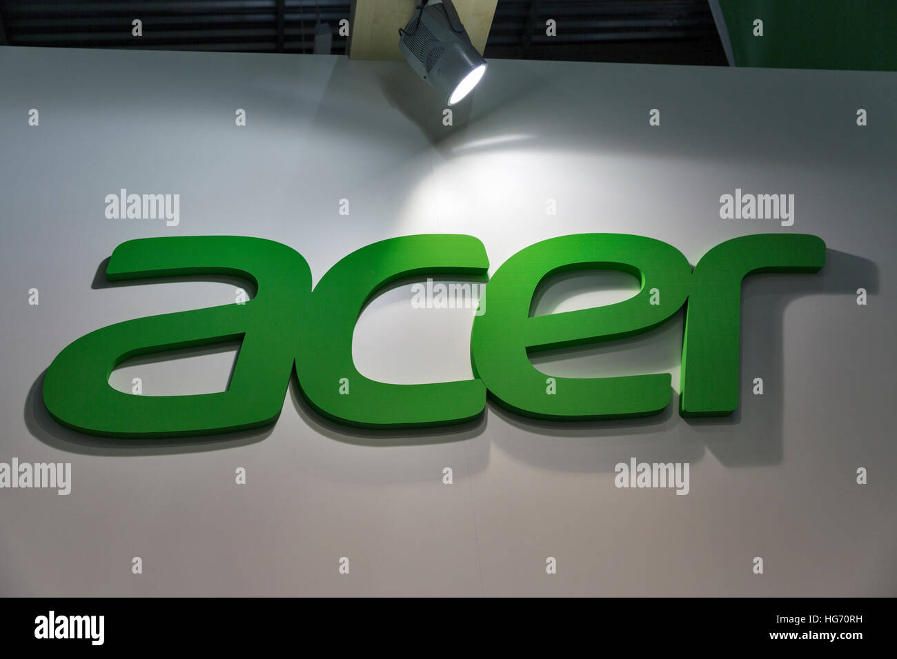 Acer Logo Closeup Basiert Eine Taiwan International Computer Firma Stand Wahrend Cee 2016 Stockfotografie Alamy