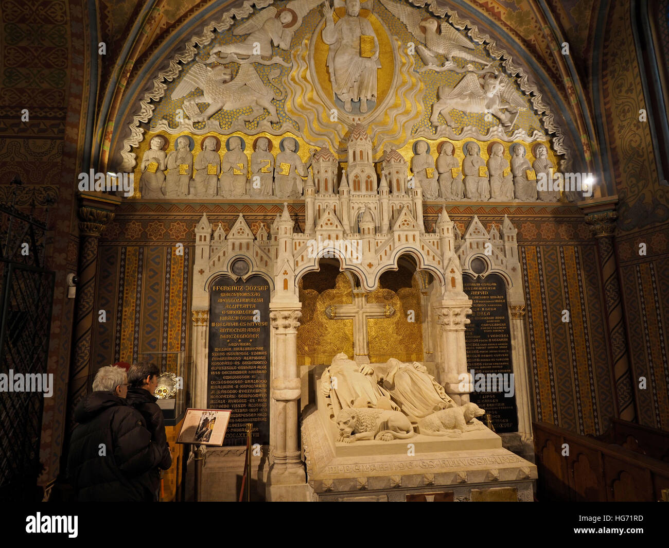 Königliche Grabmal in der Matthiaskirche in Budapest, Ungarn Stockfoto