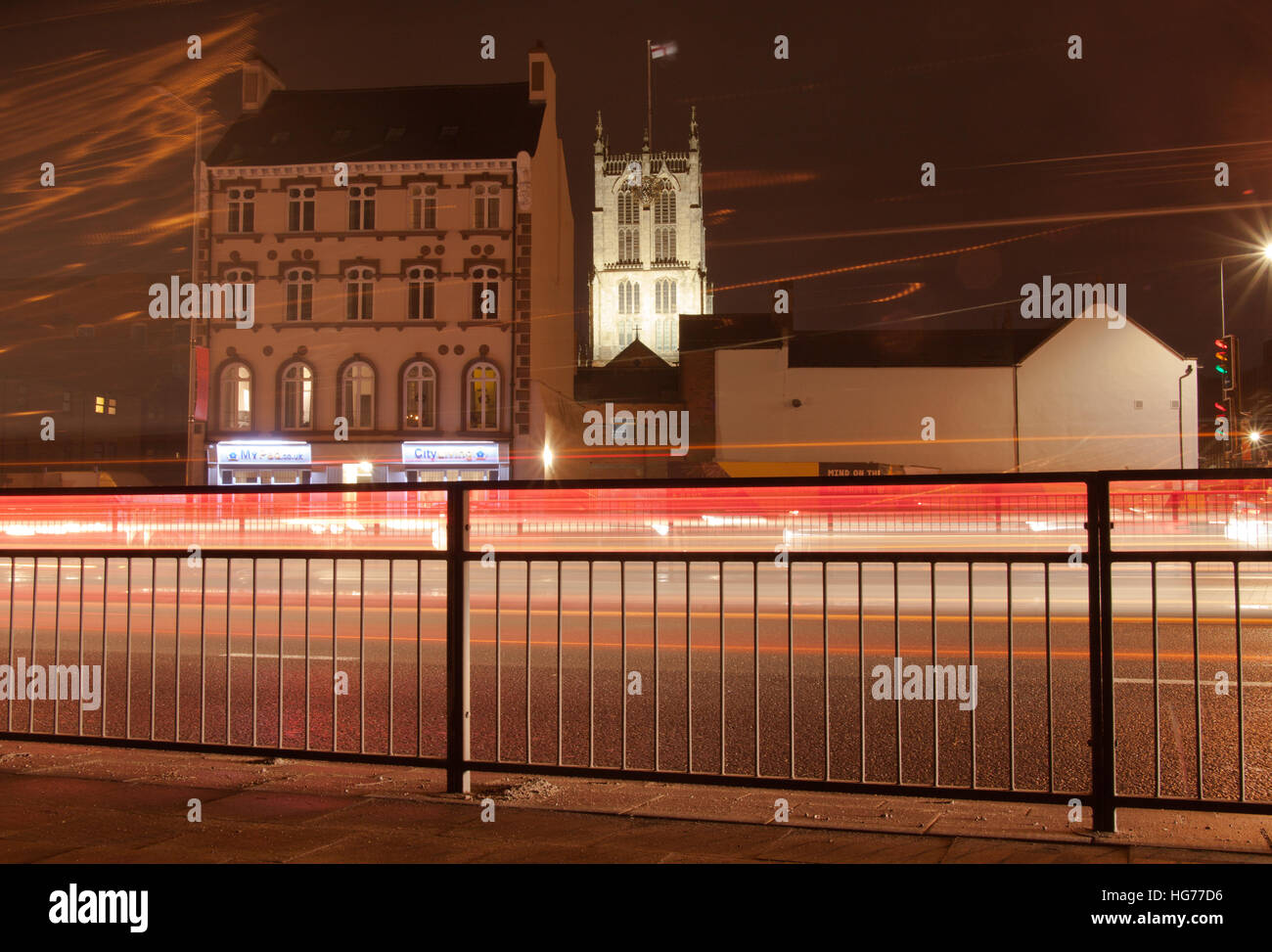 Hull UK Stadt der Kultur 2017 Ansichten der Stadt Kingston upon Hull genommen Januar 2017. Castle Street A63 Hauptstraße und Heilige Dreifaltigkeit c Stockfoto