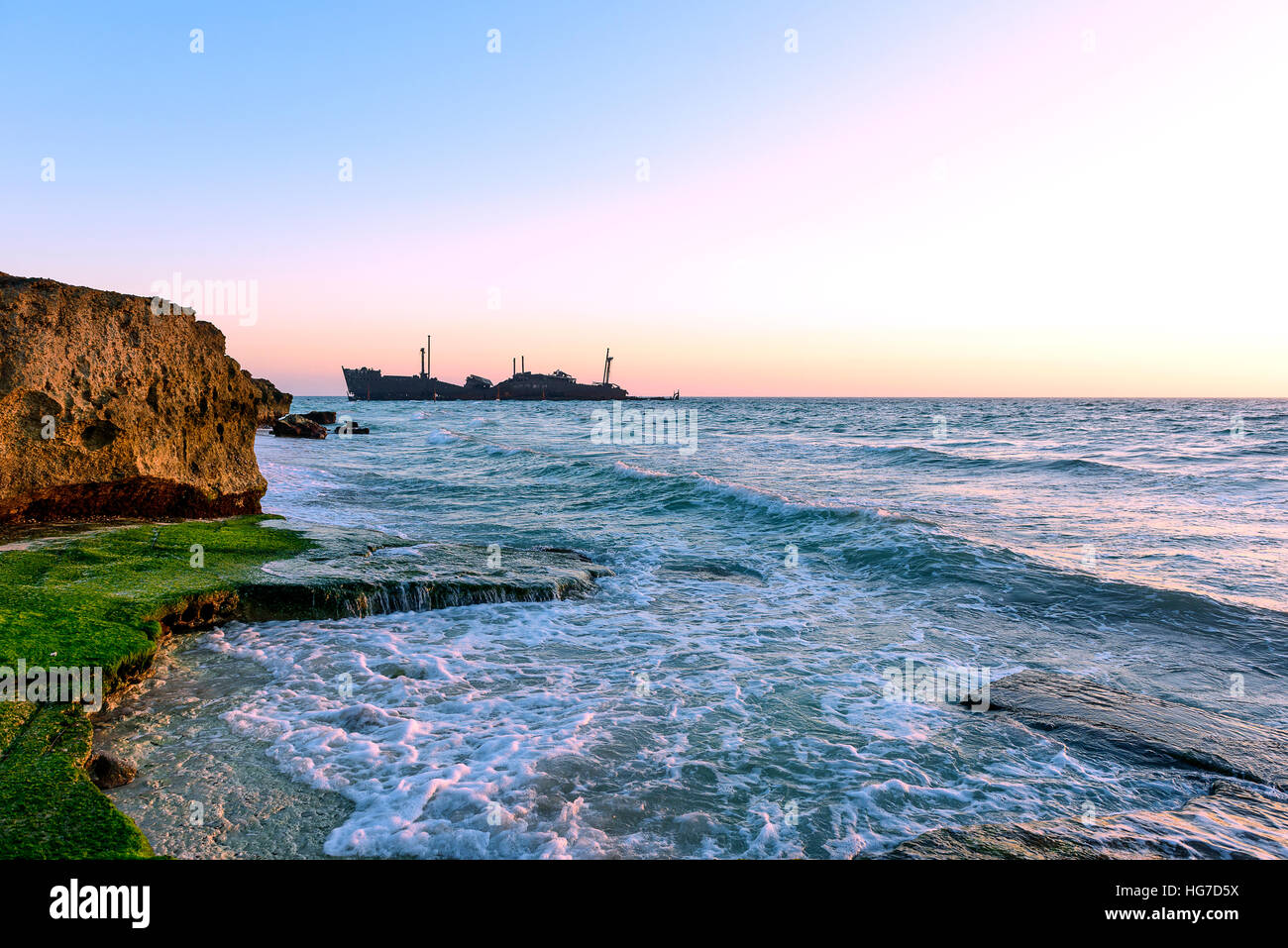 Sonnenuntergang in Kish Island, Iran. Stockfoto