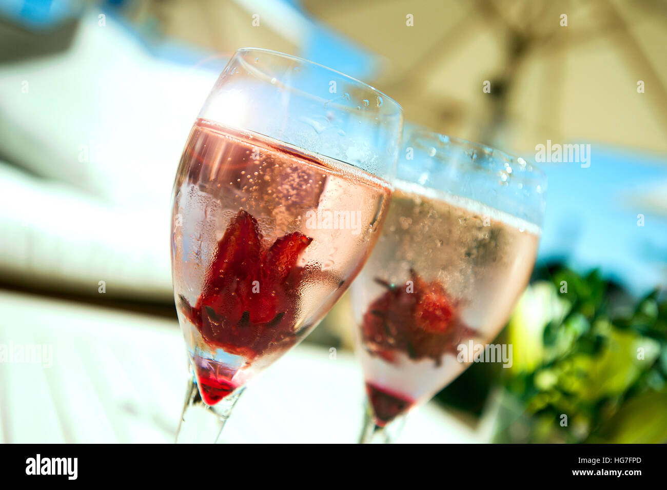 Rosa Sekt Stockfoto