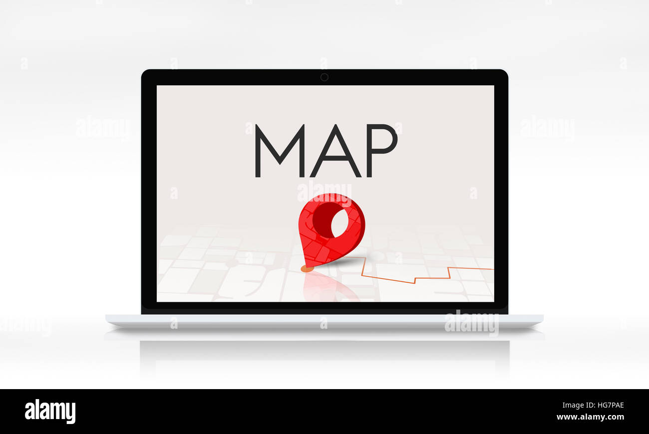 Route Map Standort Reise GPS Navigationskonzept Stockfotografie Alamy