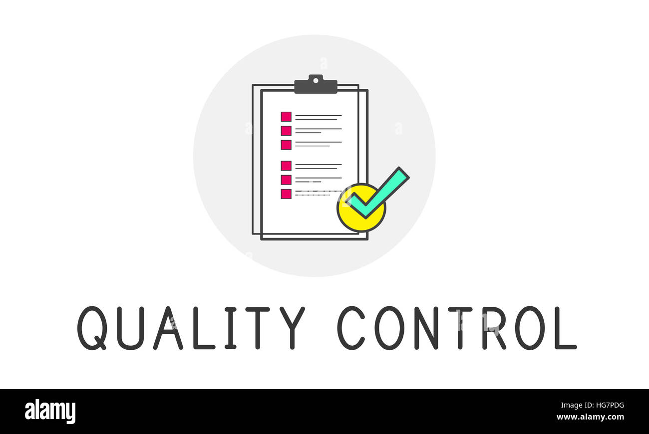 Check Produkt Qualitätssicherungskonzept Stockfoto
