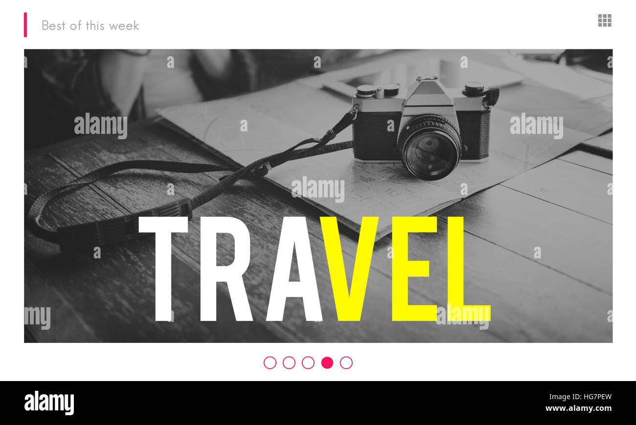 Reise-Abenteuer-Website Internet Blog Online-Konzept Stockfoto