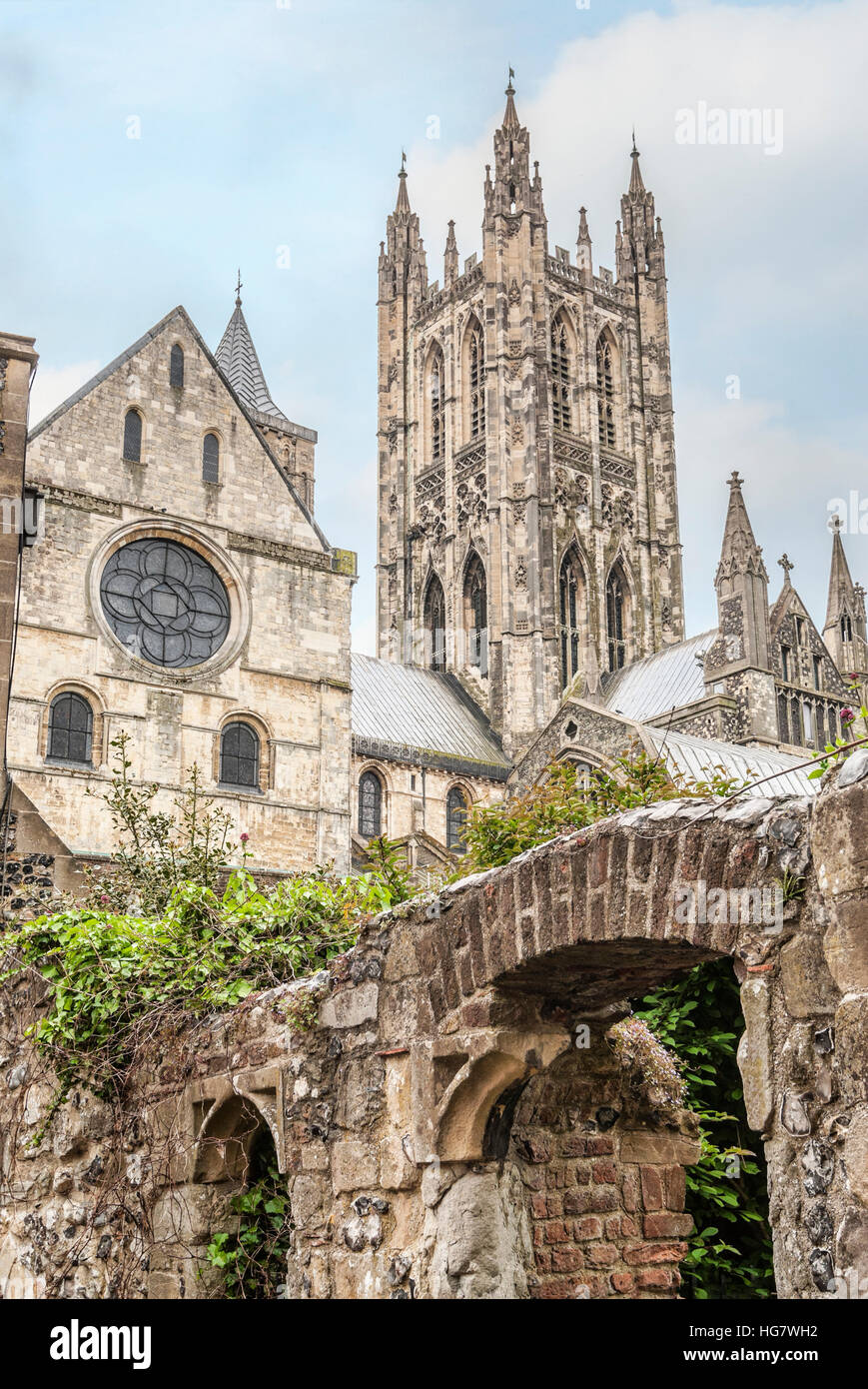 Außenansicht der Kathedrale von Canterbury, Kent, England Stockfoto