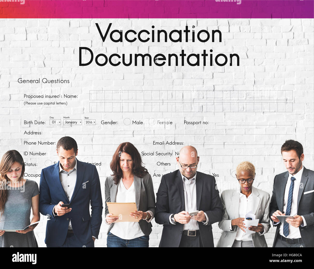 Impfung Dokumentation medizinischer Versorgung Konzept Stockfoto