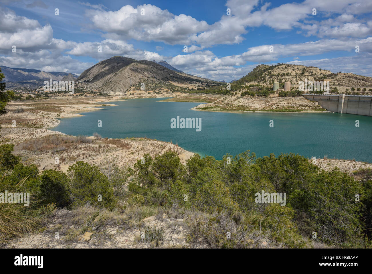 Amadorio River Reservoir, Villajoyosa, Alicante, Costa Blanca, Spanien Stockfoto