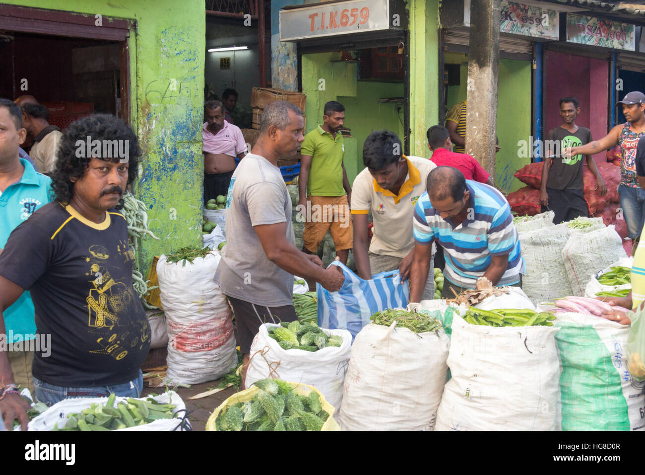 Debitoren und Kreditoren auf Manning zu vermarkten, Pettah-Viertel, Colombo, Sri Lanka Stockfoto