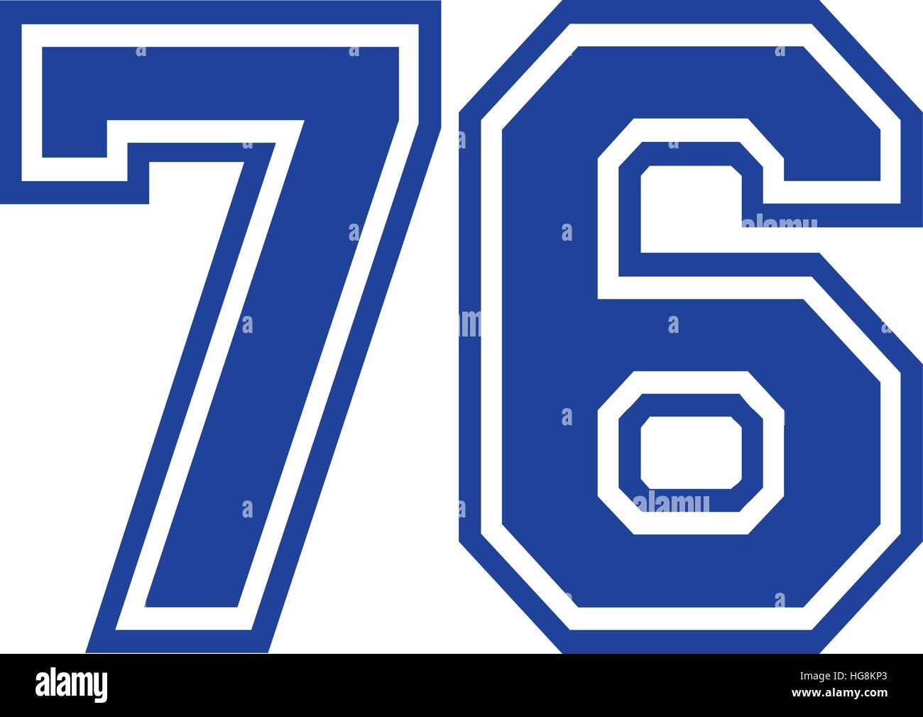 Sechsundsiebzig College Nr. 76 Stock Vektor