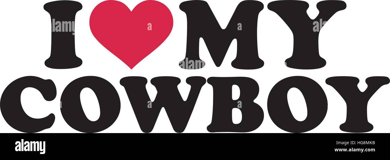 Ich liebe mein Cowboy Stock Vektor