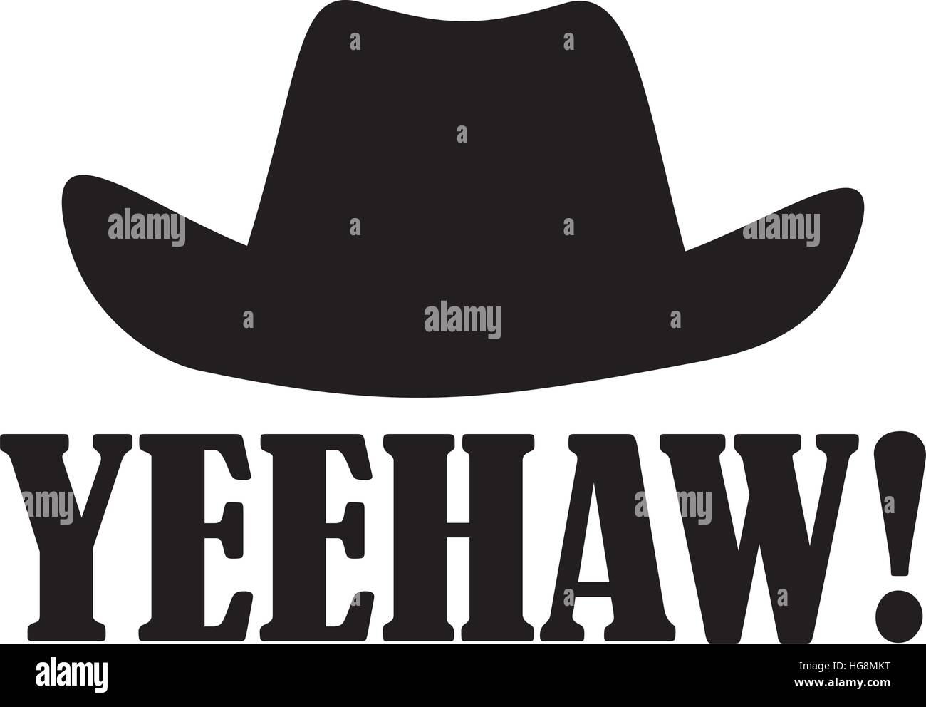 Yeehaw mit western Hut Stock Vektor