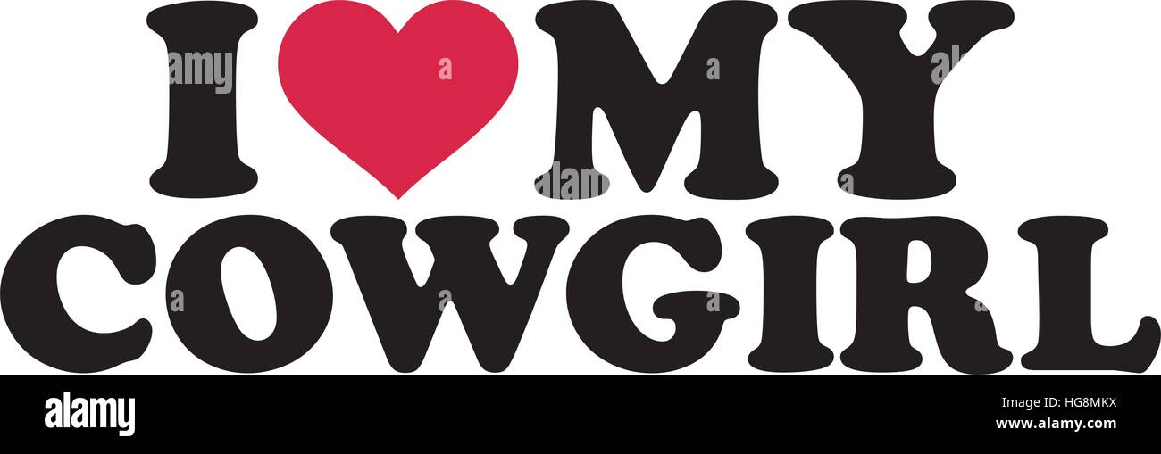 Ich liebe mein Cowgirl Stock Vektor