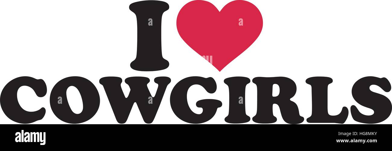 Ich liebe Cowgirls Stock Vektor