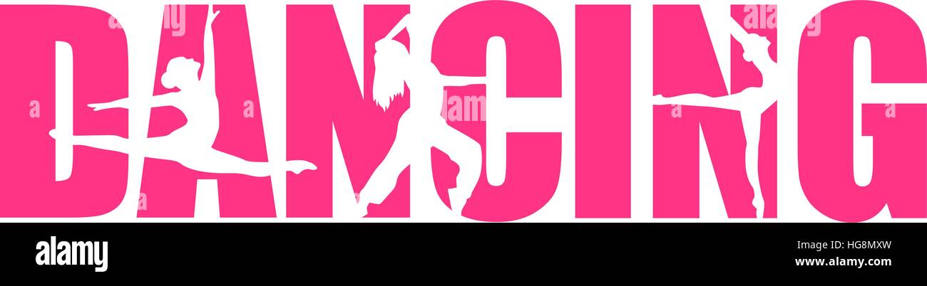 Tanzen mit Silhouetten Stock Vektor