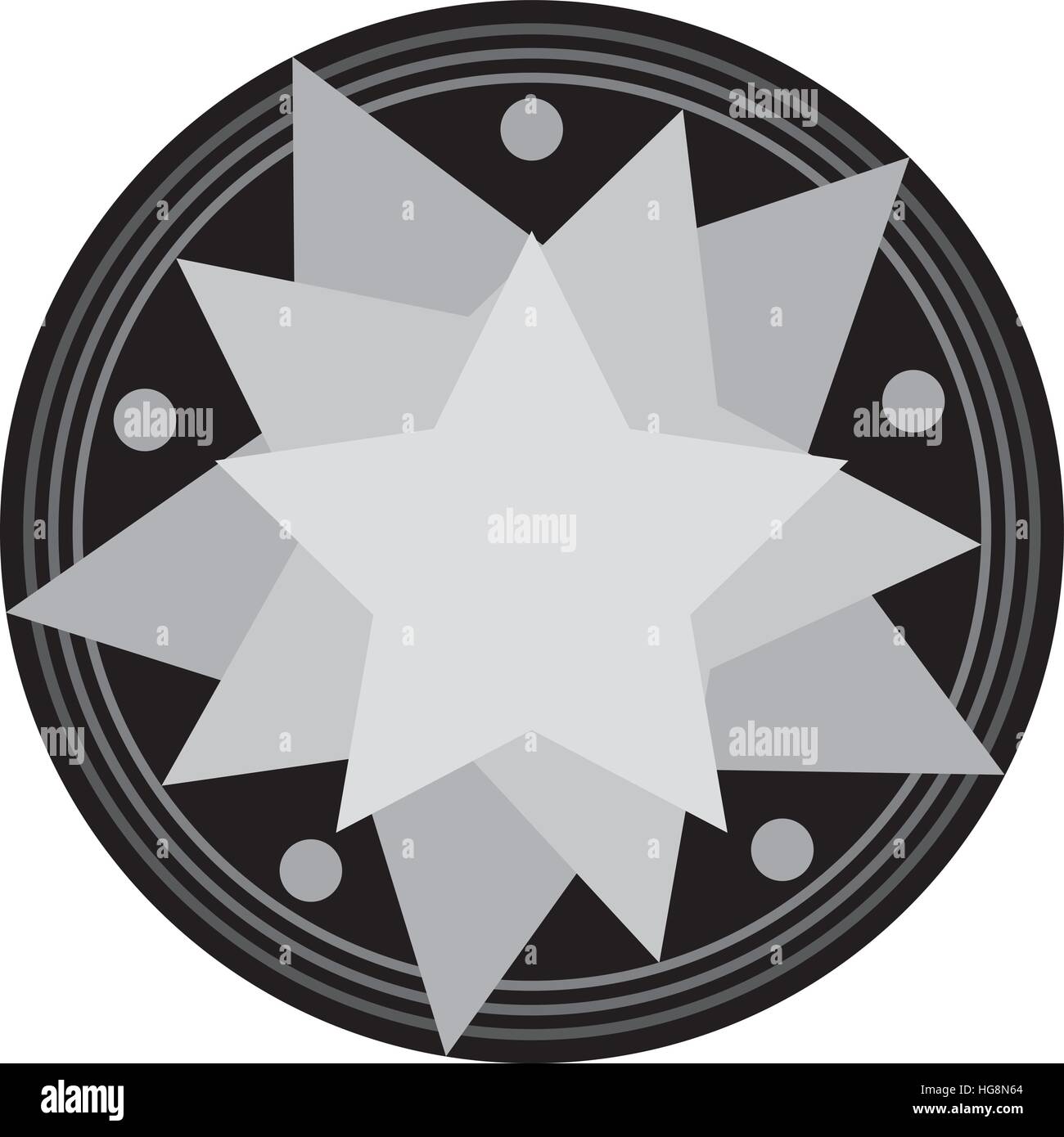 Art-Deco-Star Logo Emblem Runde Dreieck klassische Vintage Modern Stock Vektor