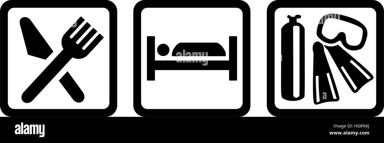 Essen Sie, schlafen Sie, Tauchen Stock Vektor