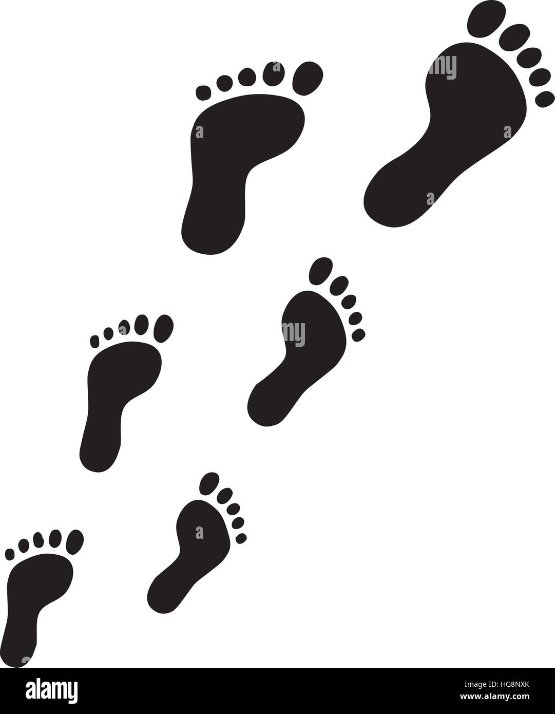 Fußspuren - walking menschliche Füße Stock-Vektorgrafik - Alamy