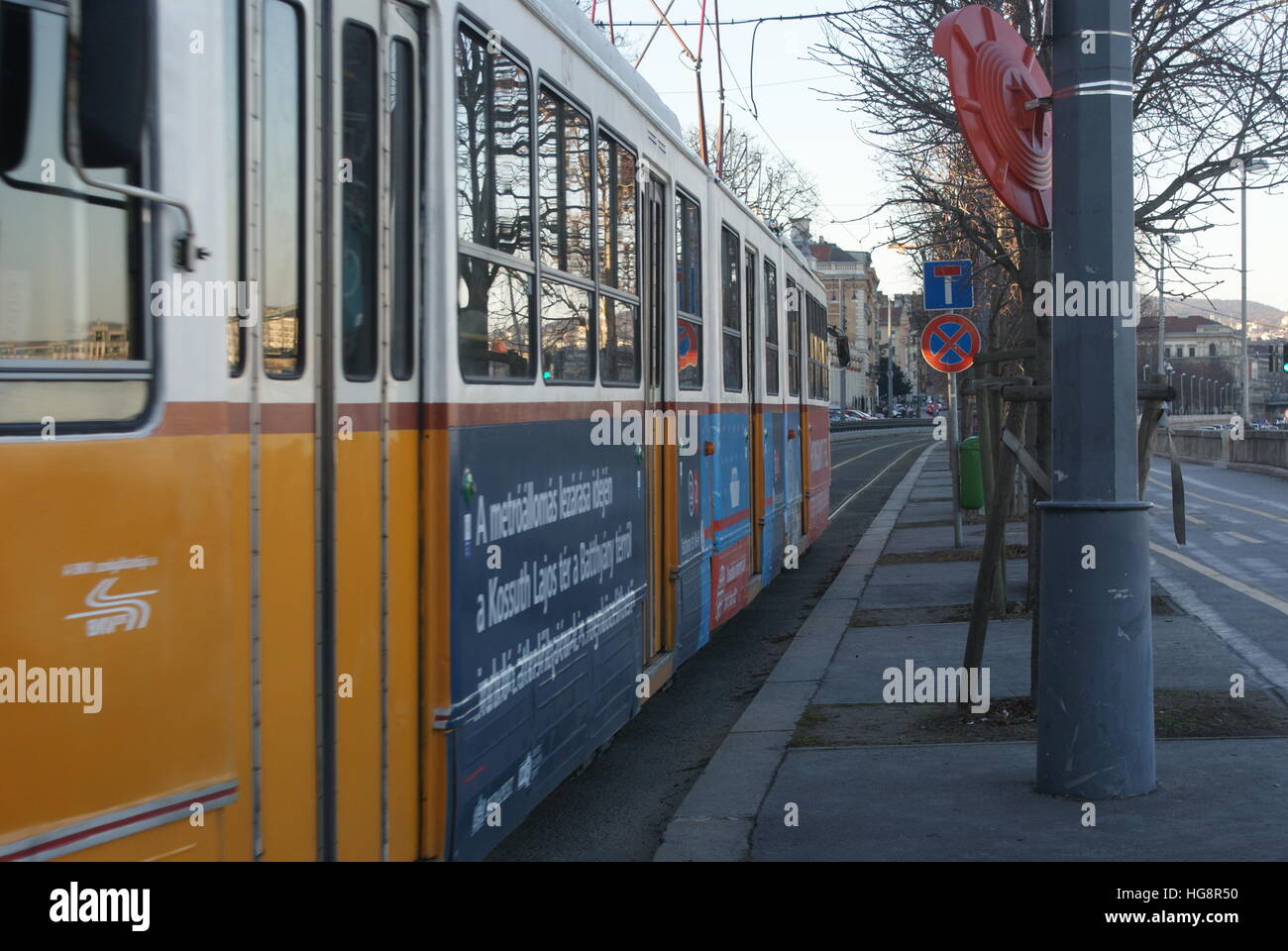 Budapest, der Straßenbahn Stockfoto