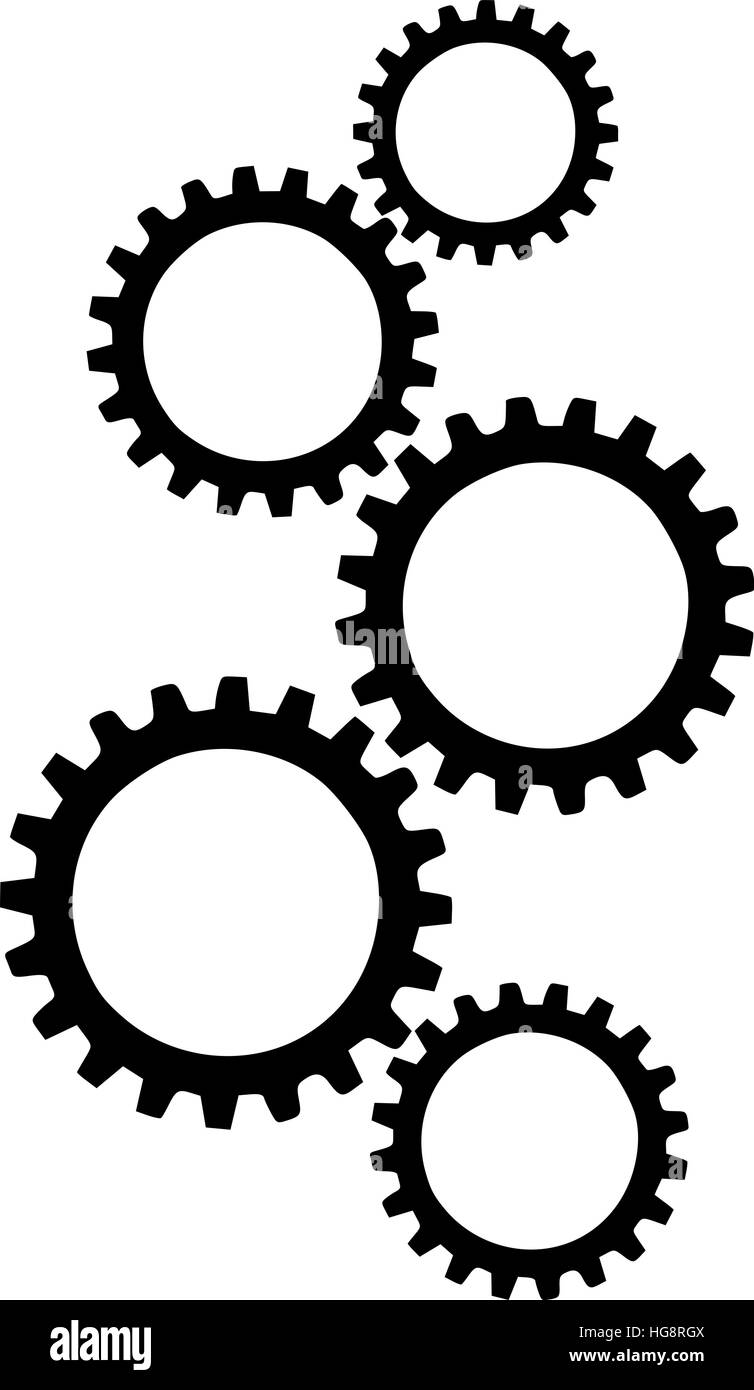 Schwarzen Zahnradsymbol Stock Vektor