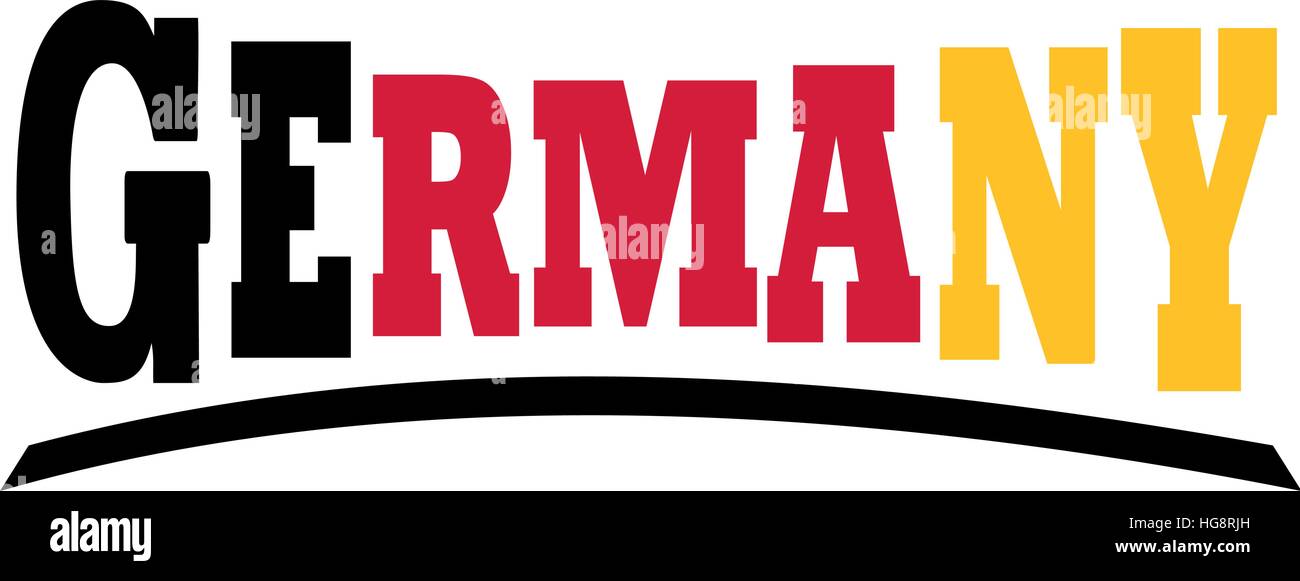 Deutschland-Wort in den Farben der Flagge Stock Vektor