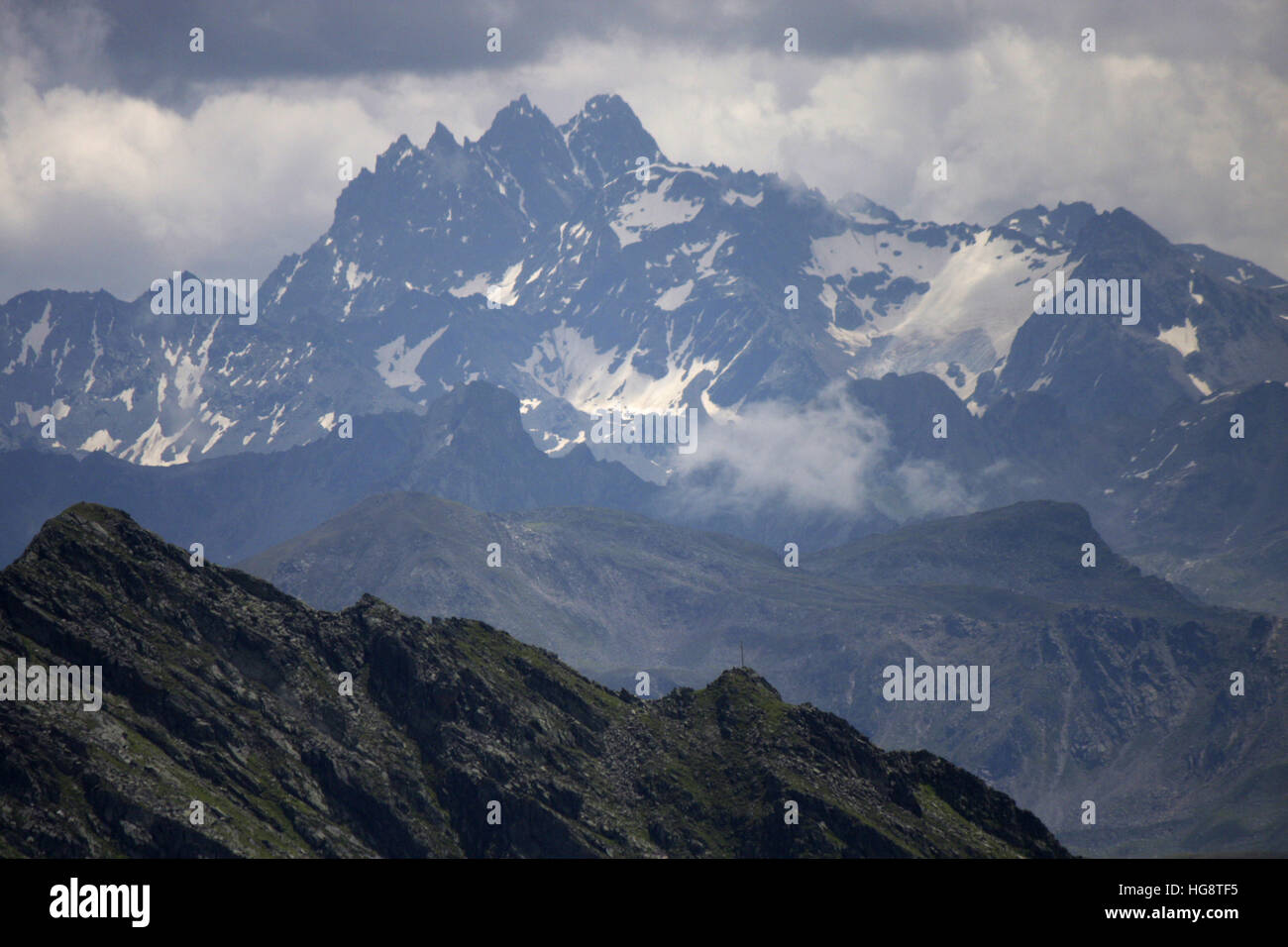 Luftbild: Schruns, Montafon, Vorarlberg, Oesterreich. Stockfoto