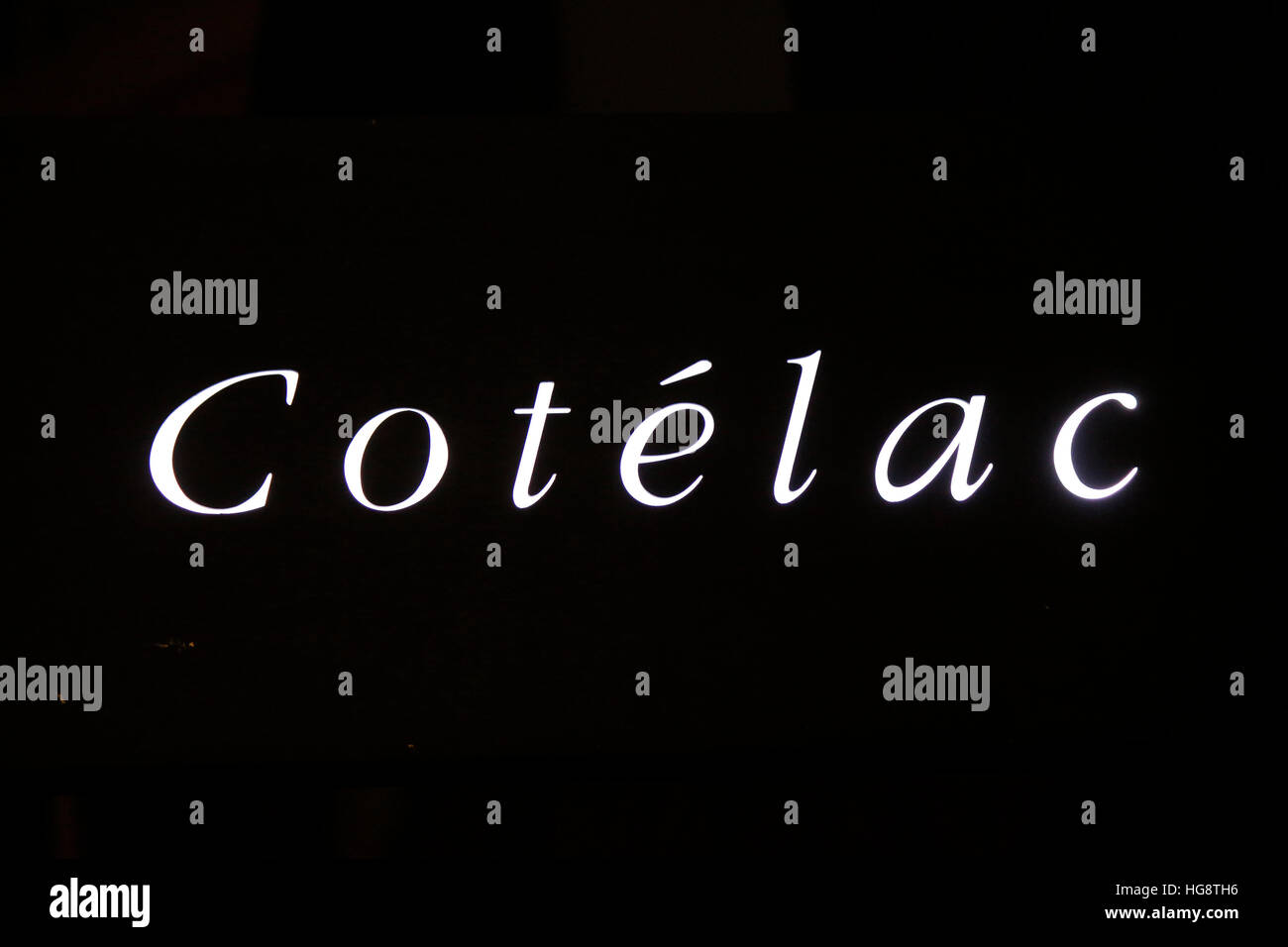 Das Logo der Marke "Cotelac", Berlin. Stockfoto