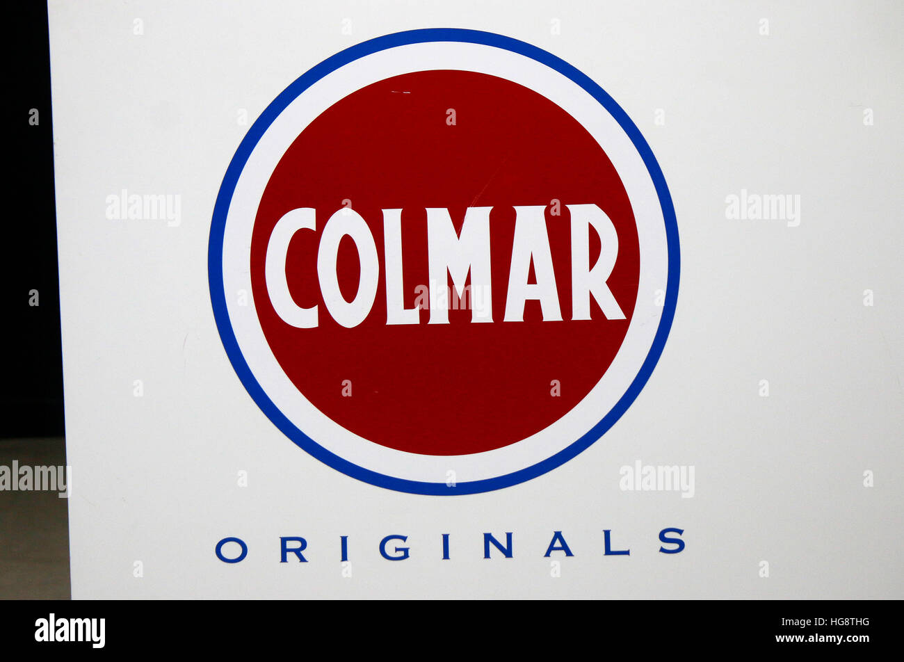 Das Logo der Marke "Colmar", Berlin. Stockfoto