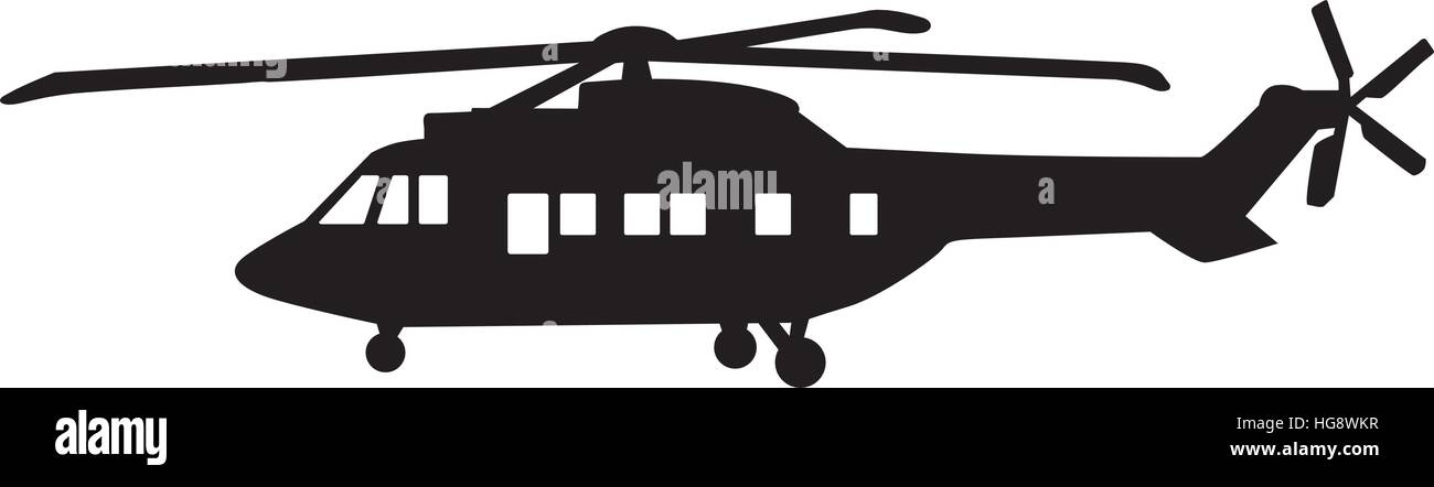 Großer Hubschrauber silhouette Stock Vektor