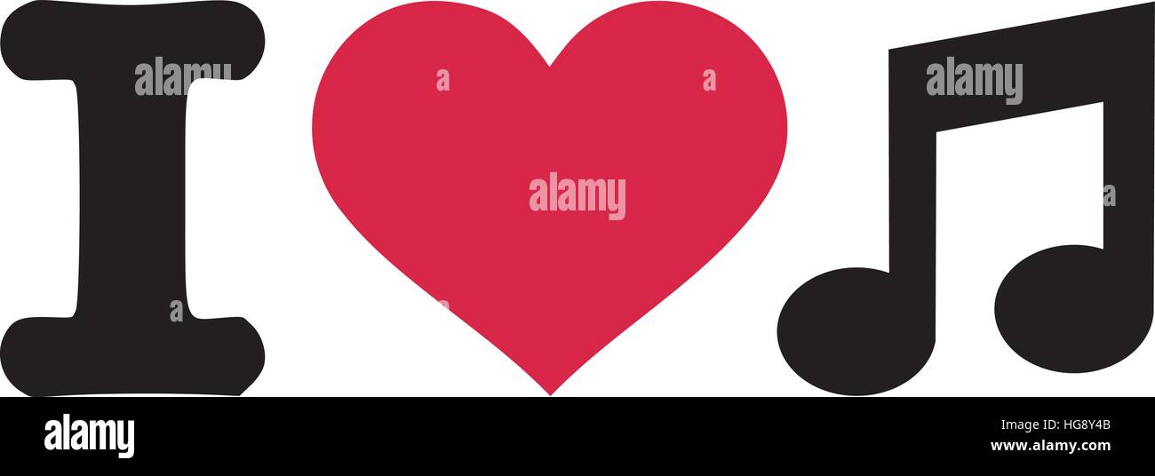 Ich liebe Noten Stock Vektor