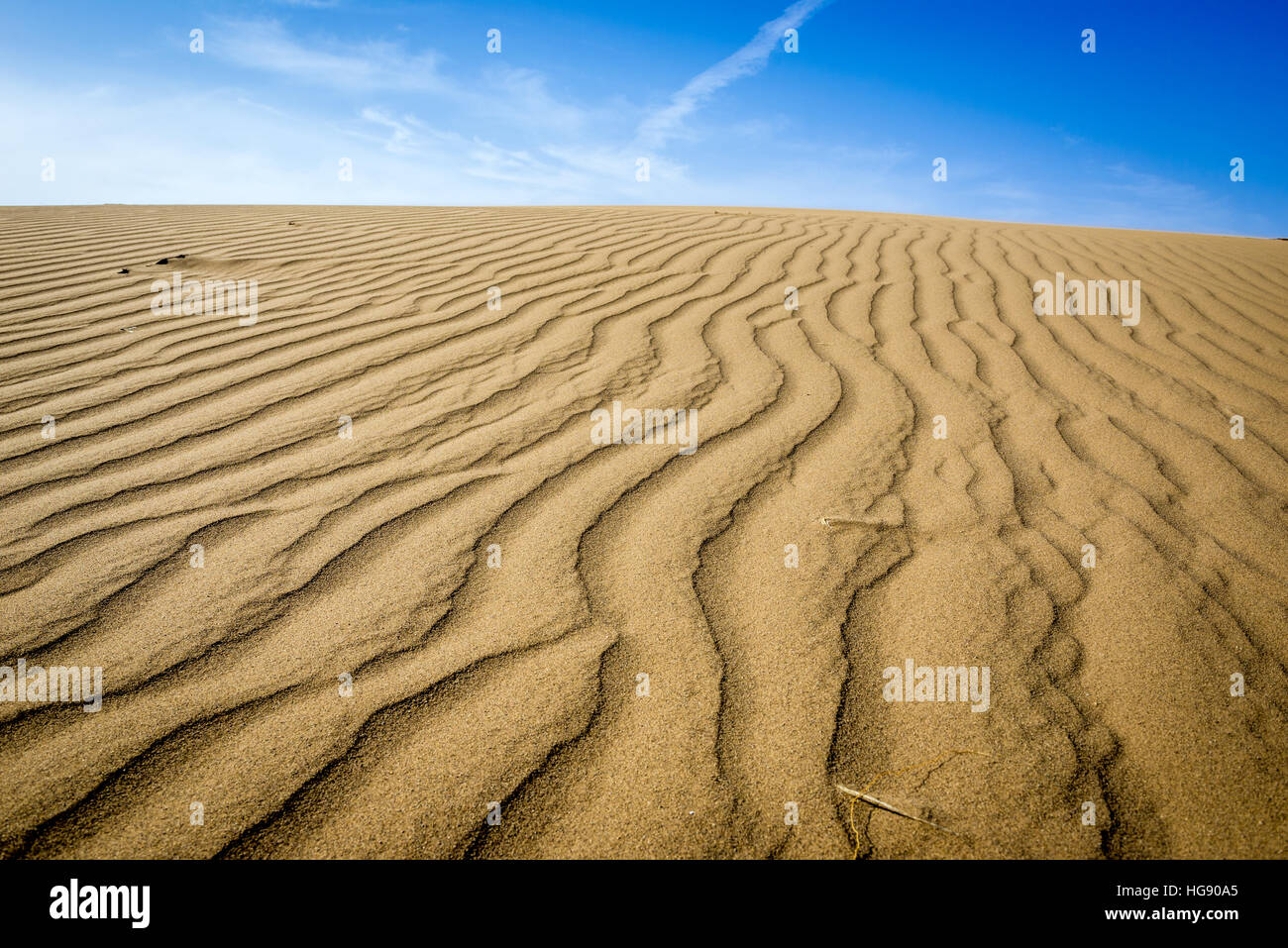 Ripple Markierungen auf Sanddüne auf Maranjab Wüste gelegen in Aran va Bidgol Grafschaft im Iran Stockfoto