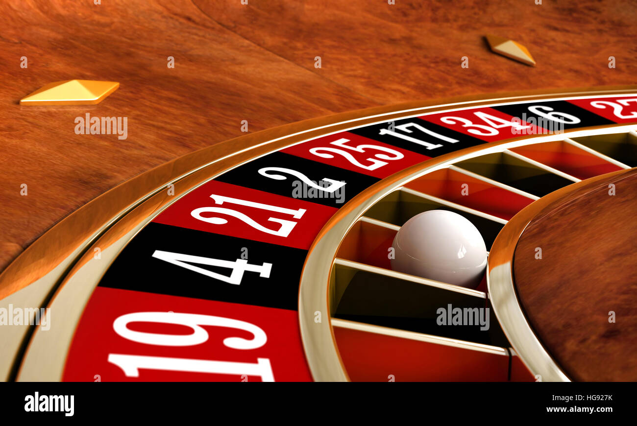 3D Render Nahaufnahme Detail von Casino roulette Stockfoto