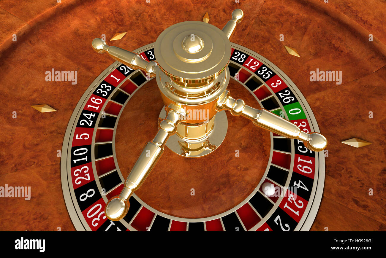 3D Render Nahaufnahme Detail von Casino roulette Stockfoto