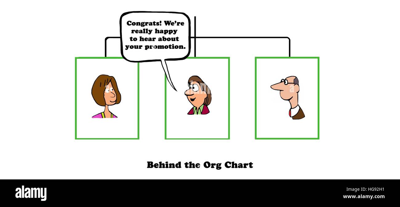 Business-Cartoon über Kollegen, die glücklich sind bekam ihre Peer eine Förderung. Stockfoto