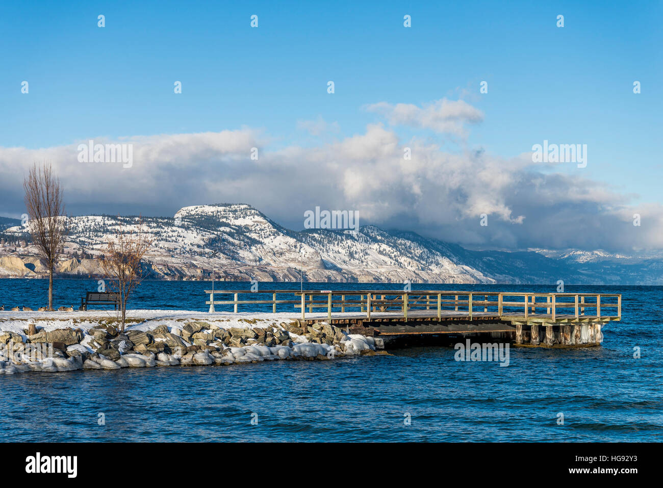 Wharf, Naramata, British Columbia, Kanada. Stockfoto