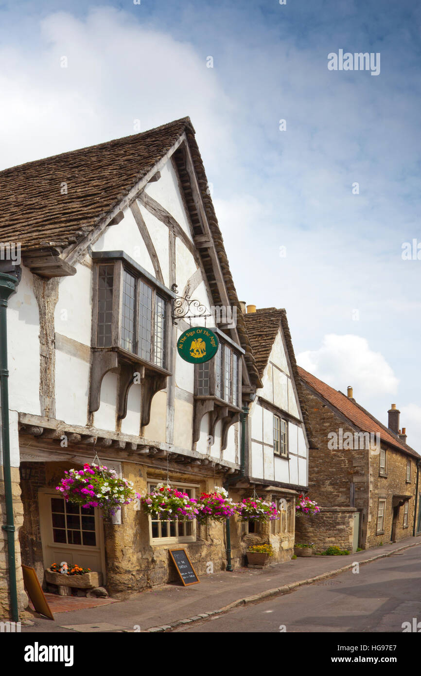 "In The Sign of the Angel" ehemalige coaching Inn und Restaurant im Dorf Lacock, Wiltshire, England, UK Stockfoto