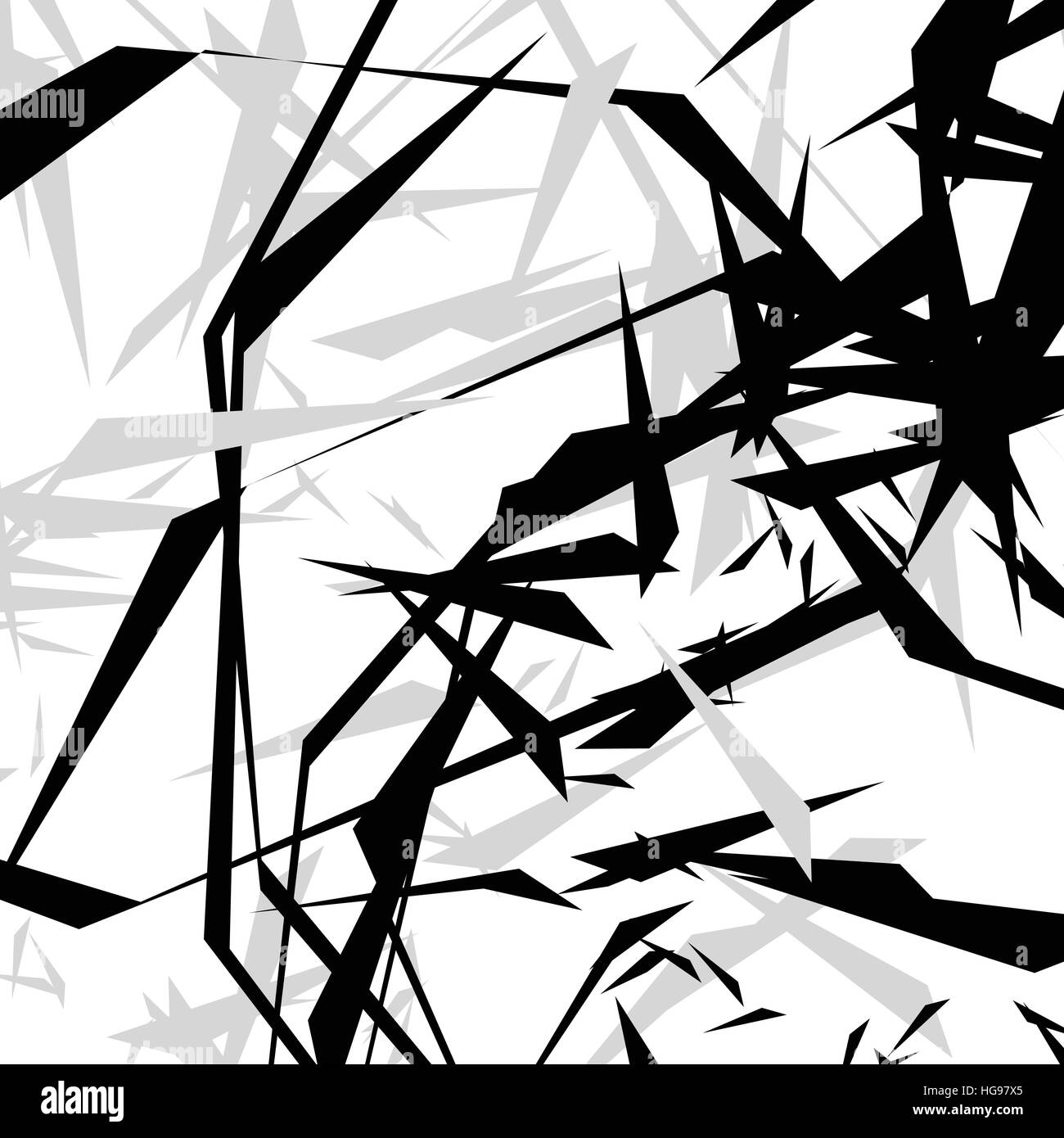 Geometrisch Kantig Rauh Schwarz Weiss Abstrakte Kunst Stock Vektorgrafik Alamy