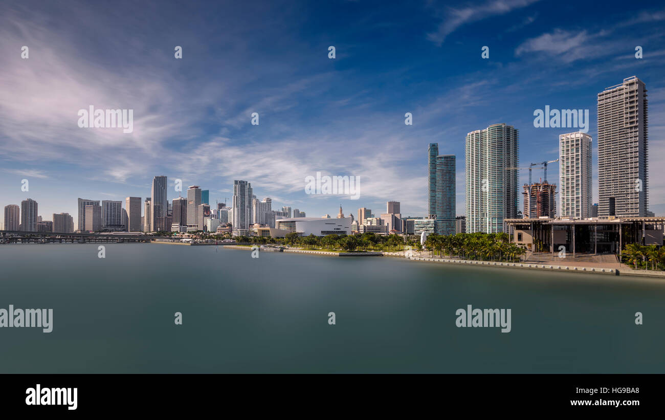 Skyline von Downtown Miami Stockfoto